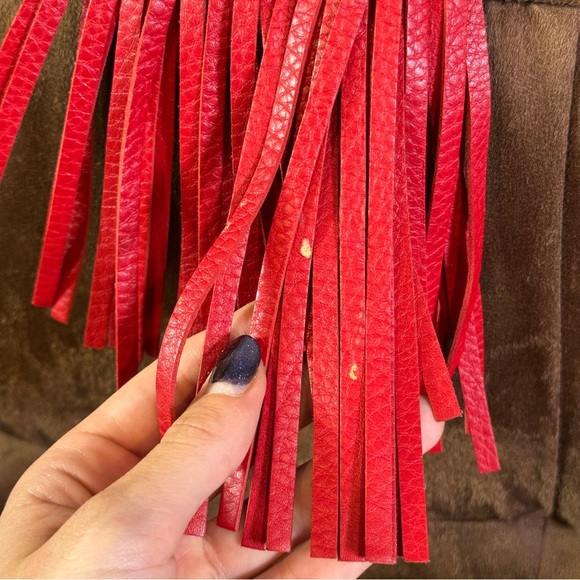 Gucci Women's Bamboo Daily Red Leather Flap Shoulder Bag - Picture 8 of 16